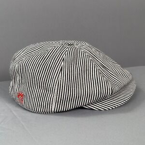 Knuckleheads Kids Hickory Stripe Newsboy Cap Black White Flat Hat XL